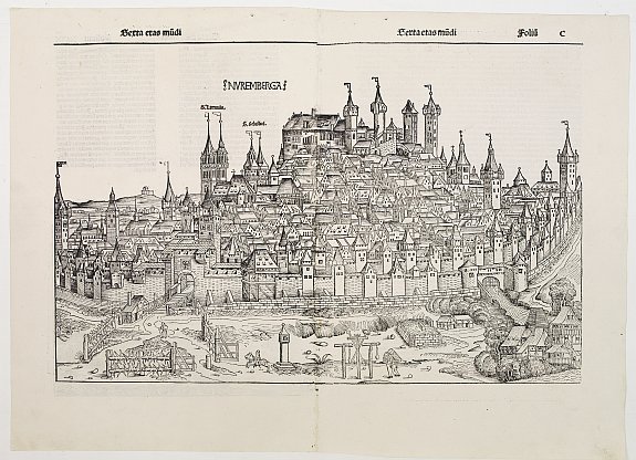 SCHEDEL, H., Nuremberga., antique map, old maps