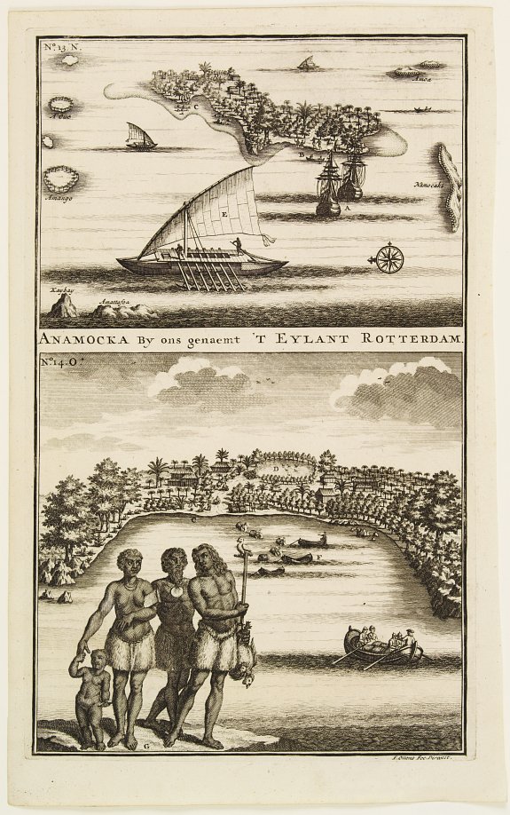 VALENTIJN,F., ANAMOCKA By ons genaent 'T EYLANT ROTTERDAM., antique map, old maps