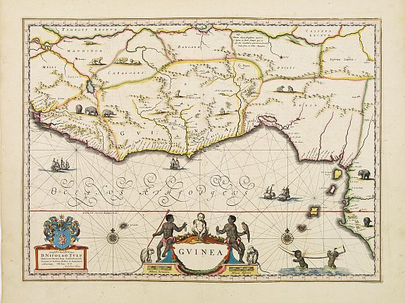 BLAEU,W., Guinea., antique map, old maps