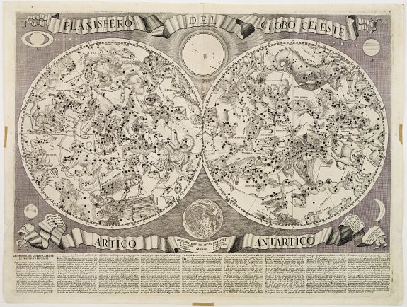 BRUNACCI, F., Planisfero del Globo Celeste artico Antartico.., antique map, old maps