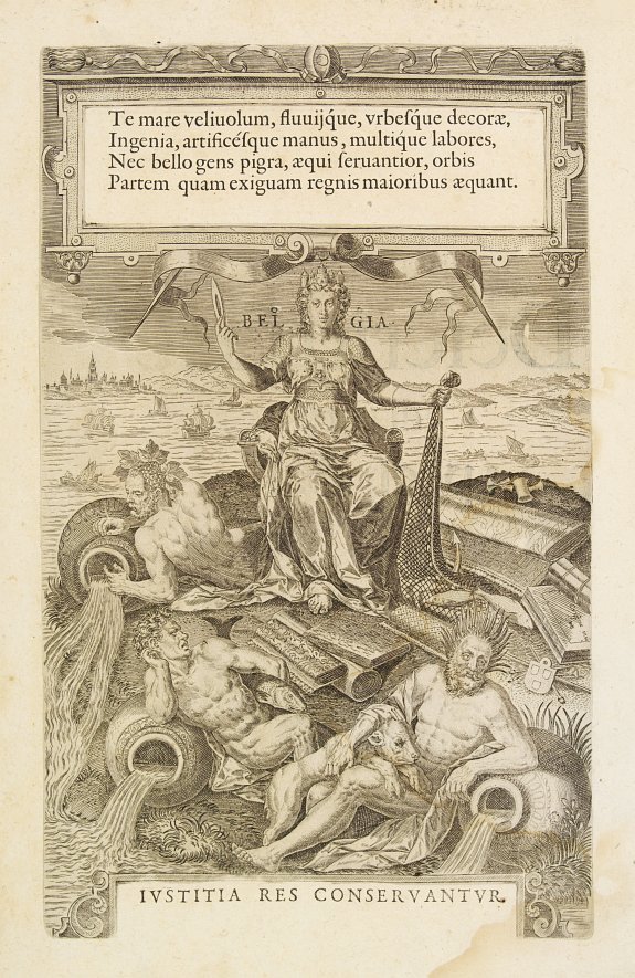 GUICCIARDINI,L., Title page: Descrittione.. di tutti i Paesi Bassi.., antique map, old maps