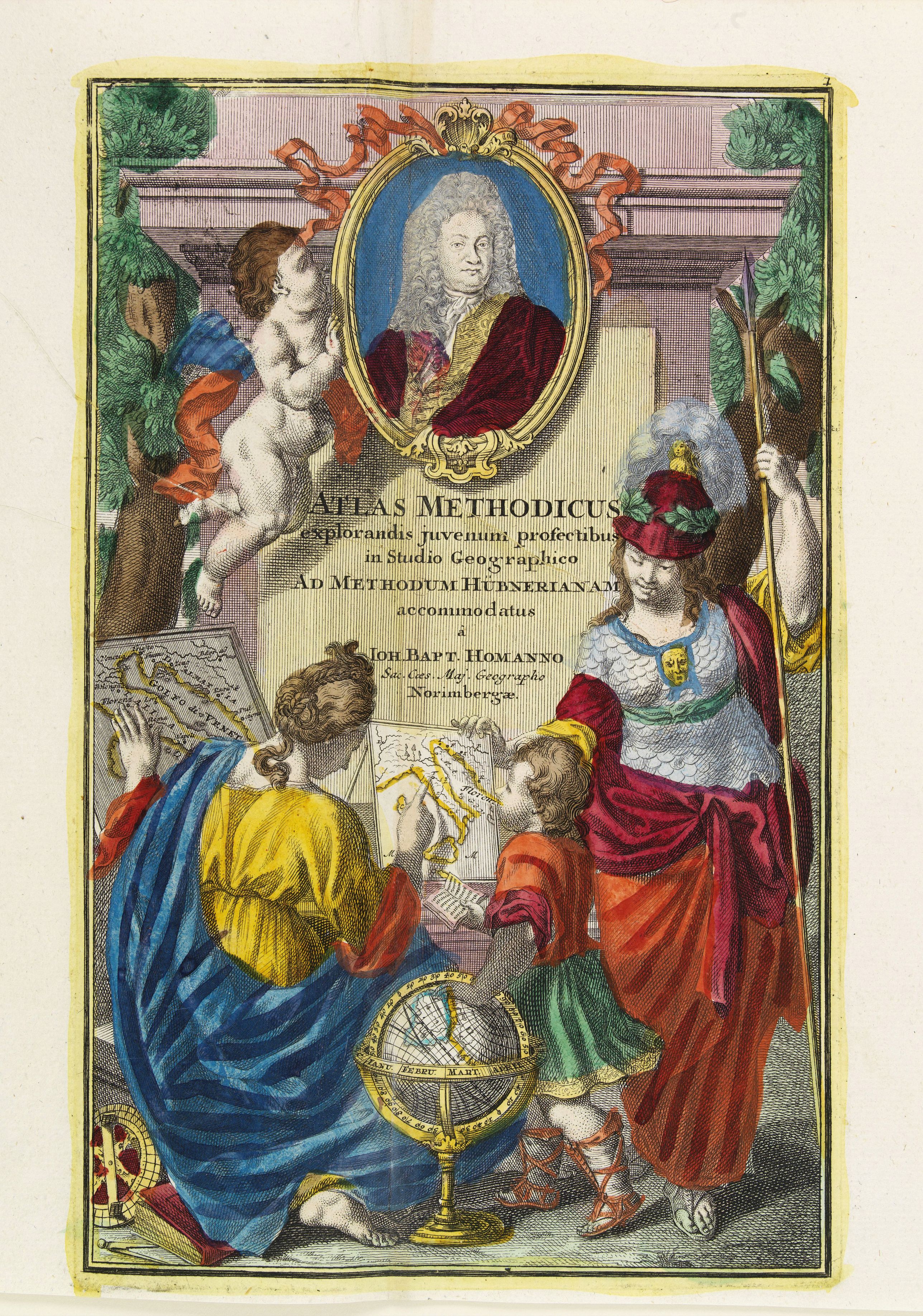 HOMANN,J.B.,  [Titlepage] Atlas Methodicus explorandis juvenum profectibus in Studio Geographico.., antique map, old maps