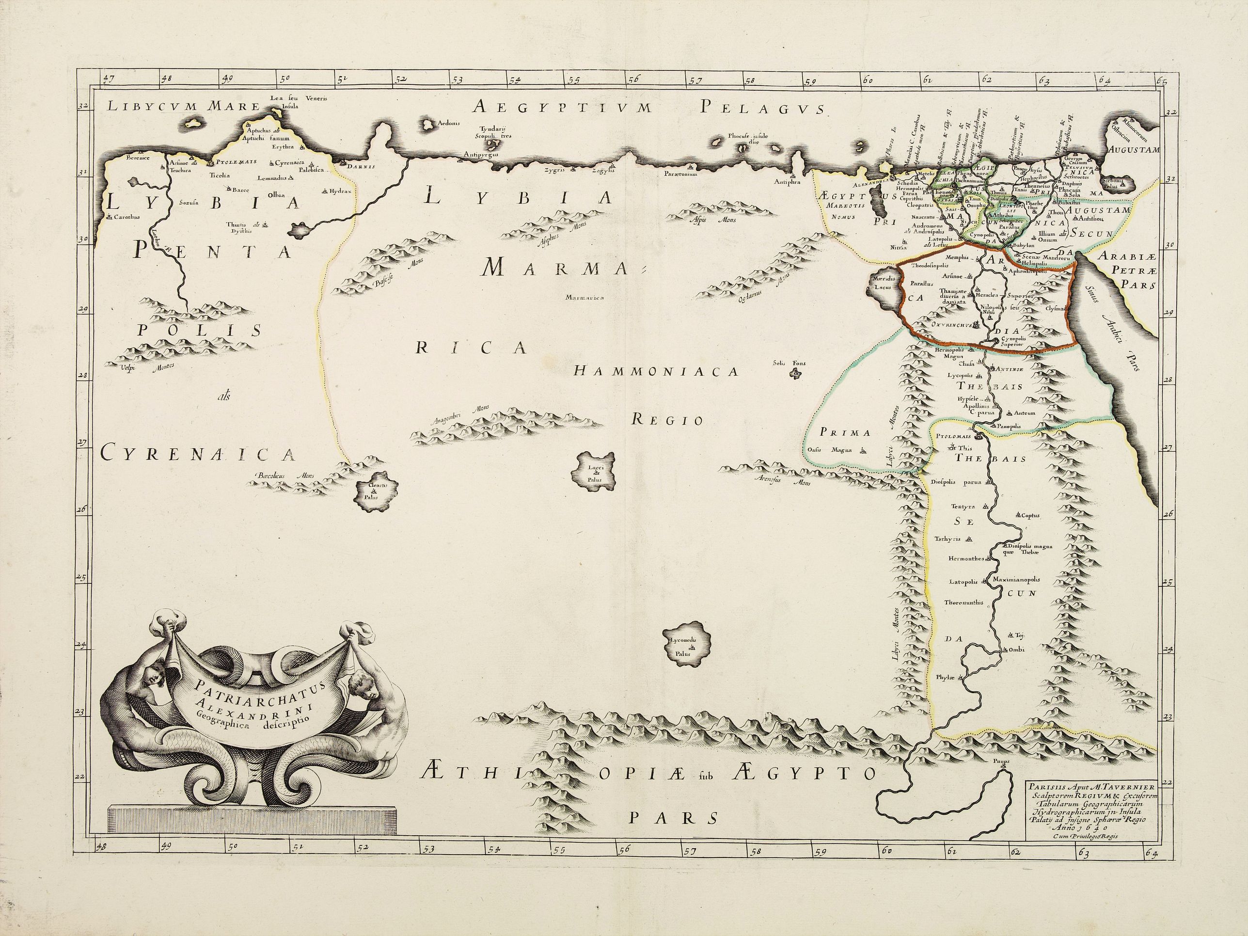 MARIETTE, P. / TAVERNIER, M., Patriarchatus Alexandrini Geographica descriptio., antique map, old maps