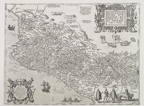DE BRY, Th.,  Hispaniae novae sive magnae, recens et vera descriptio * 1595., antique map, old maps