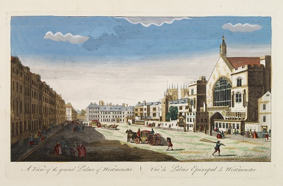 ANONYME,  A View of the grand Palace of Westminster. / V�e du Palais Episcopal de Westminster., antique map, old maps