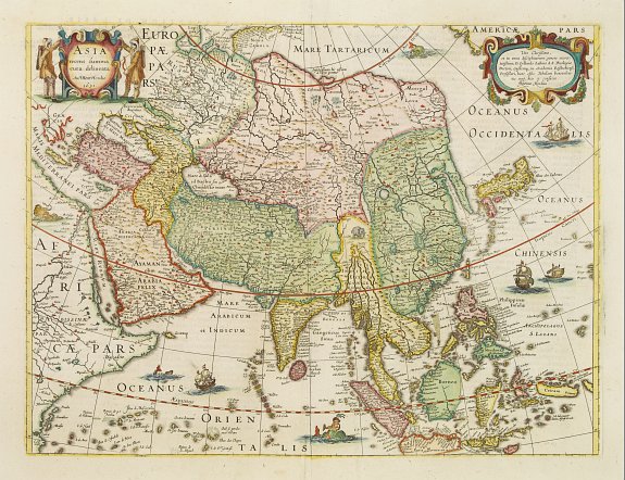 HONDIUS,H., ASIA recens summa cura delineata. Auct. Henr. Hondio., antique map, old maps
