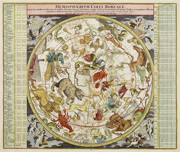 HOMANN,J.B., Hemisphaerium Coeli Boreale.., antique map, old maps