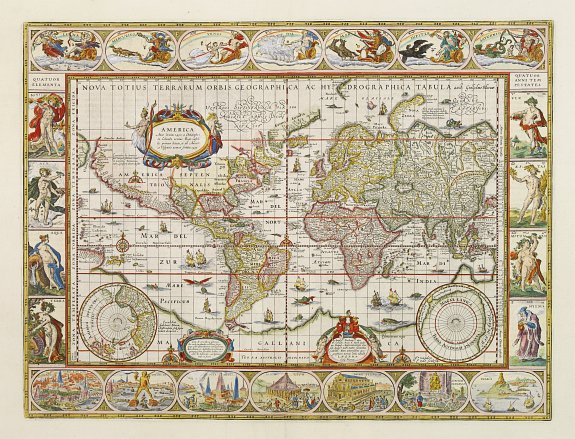 BLAEU,W., Nova totius terrarum orbis geographica ac.., antique map, old maps