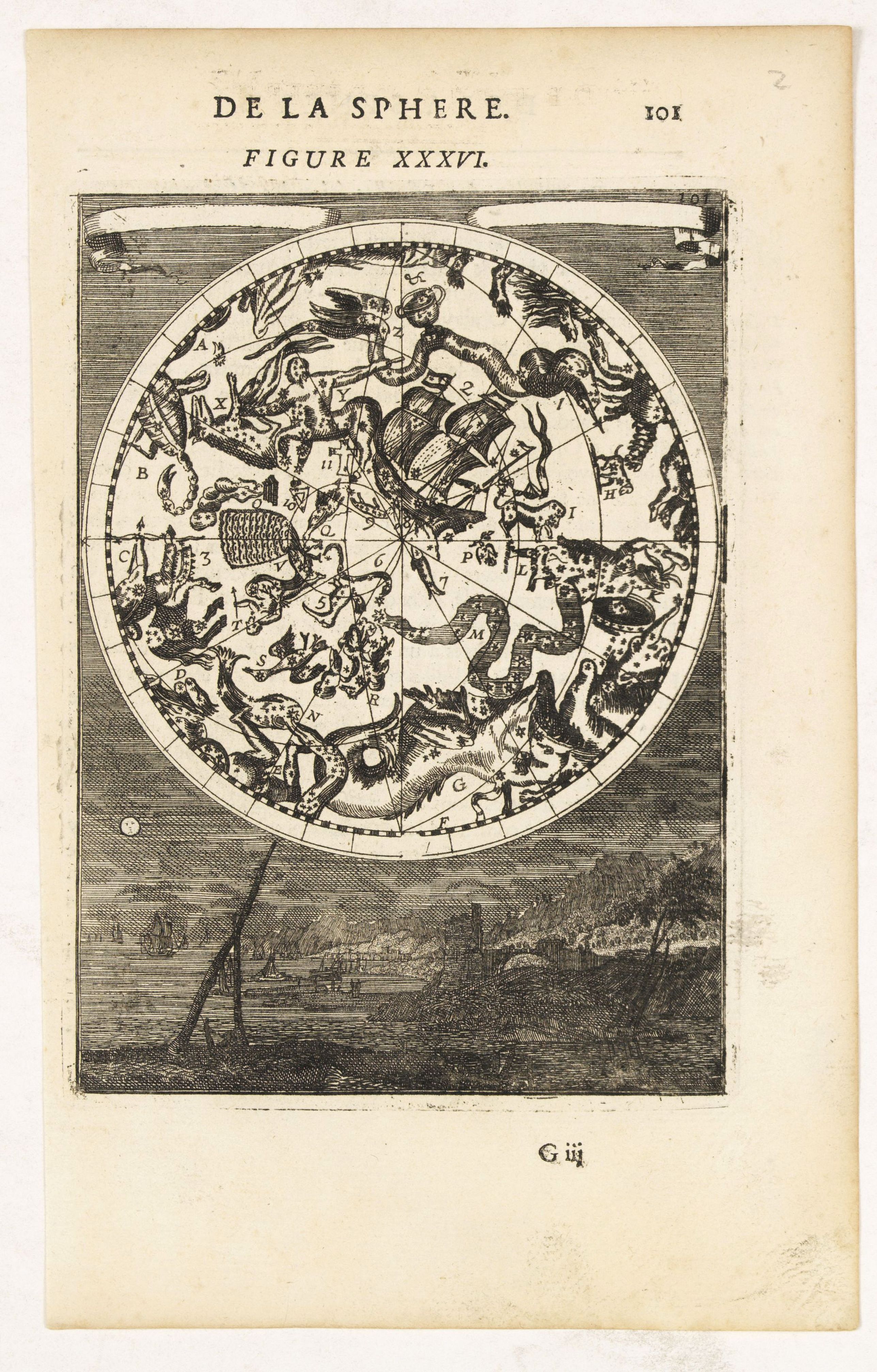 MALLET, A.M., DE LA SPHERE. Figure XXXVI., antique map, old maps