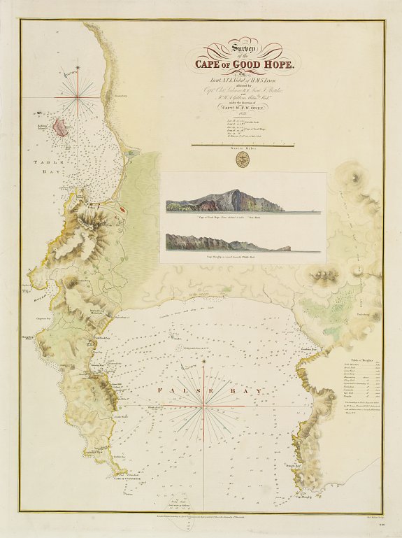 HYDROGRAPHIC OFFICE, Survey of the Cape of Good Hope., antique map, old maps