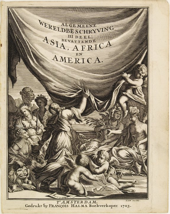 HALMA,F., Algemeene Wereldbeschrijving..Asia, Africa en America., antique map, old maps