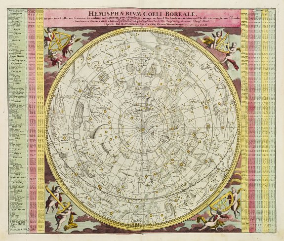DOPPELMAYER,J.G./ HOMANN,J.B., Hemisphaerium Coeli Boreale in quo loca Stellarum.., antique map, old maps