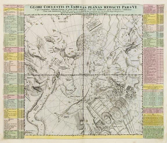 DOPPELMAYER,J.G./ HOMANN,J.B., Globi Coelestis in tabulas planas redacti pars VI,.., antique map, old maps