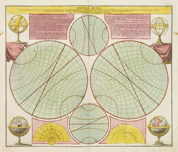 DOPPELMAYER,J.G../ HOMANN,J.B., Sphaera Mundi.., antique map, old maps