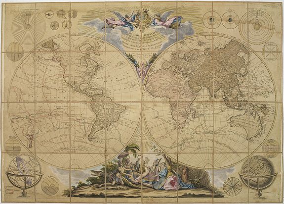 MOITHEY M.A., Le Globe terrestre divisé.., antique map, old maps