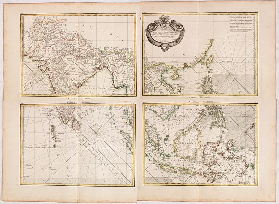 BONNE,R., Carte Hydro-geo-graphique des Indes Orientales.. (Set of Four Maps), antique map, old maps