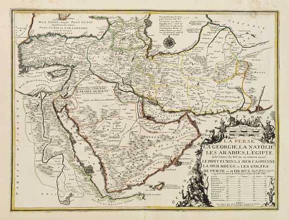 FER N. de, La Perse, La Georgie, LA Natolie, Les Arabies, L'Egipte et le Cours du Nile.., antique map, old maps