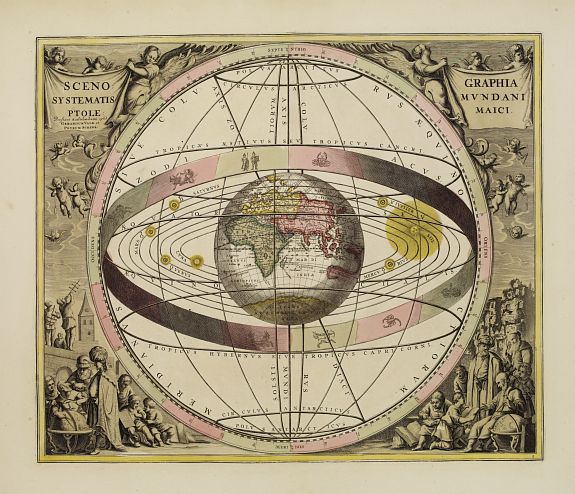 SCHENK,P./ VALK,G., Scenographia Systematis Mundani Ptolemaici., antique map, old maps