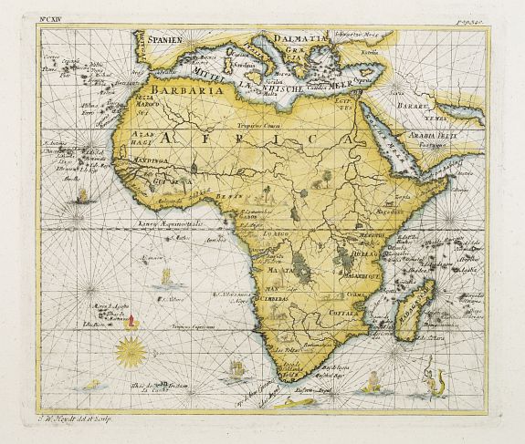 HEYDT,J.W., Africa, antique map, old maps