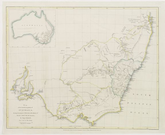 MURRAY,J., Map of the South East portion of Australia.., antique map, old maps