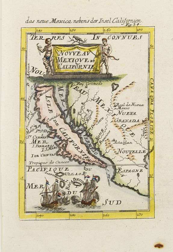 MALLET,A.M., Nouveau Mexique et Californie., antique map, old maps