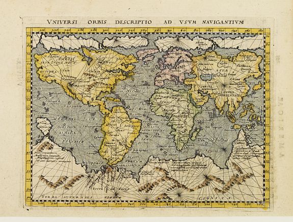 MAGINI,G.A./ PORRO,G., Universi Orbis Descriptio Ad Usum Navigantium., antique map, old maps