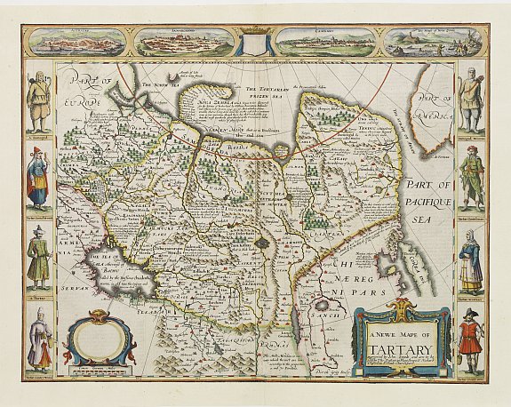 SPEED,J./ BASSETT,J., A newe map of Tartary., antique map, old maps