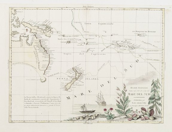 ZATTA,A., Nuove Scoperte Fatte nel 1765 . 67. e 69 nel Mare de Sud., antique map, old maps