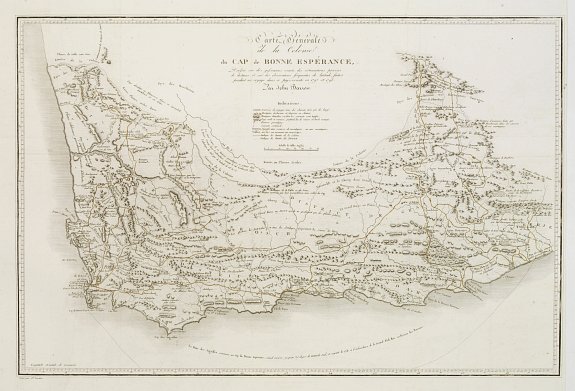 TARDIEU, Carte générale de la colonie du Cap de Bonne Espérance.. Par John Barrow., antique map, old maps