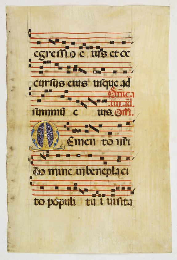 ANTIPHONARIUM, Leaf on vellum from an antiphonary., antique map, old maps