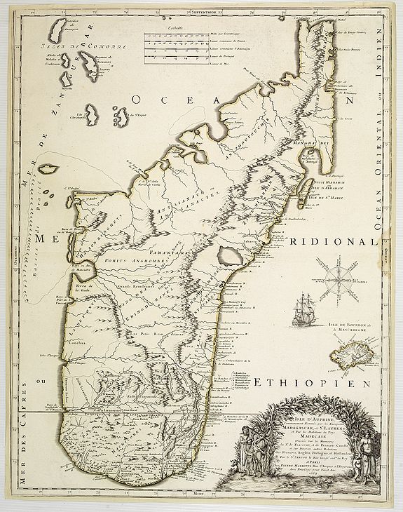 SANSON, N. / MARIETTE, P., Isle D'Auphine, communement Nommée pae les Europeens Madagascar. . ., antique map, old maps