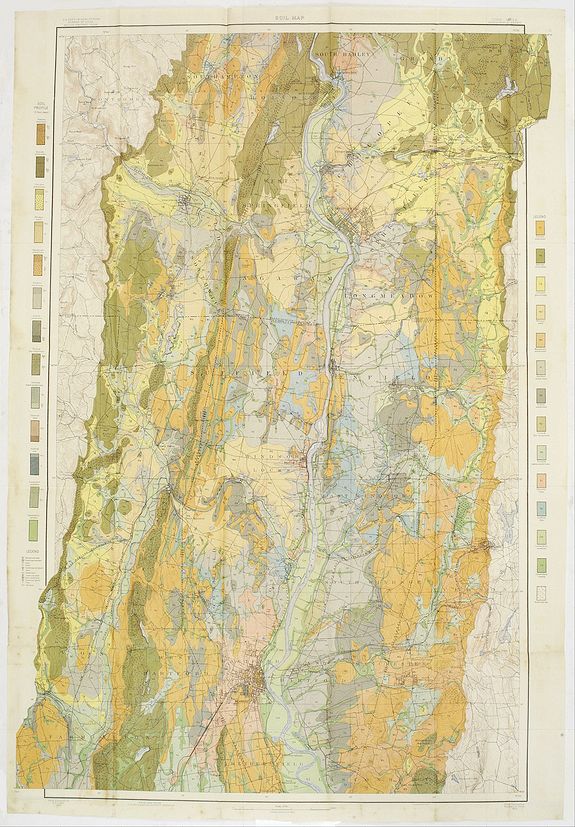 U.S. DEPT. OF ARGICULTURE,  Soil map - Connecticut. - Massachusetts, (Hartford) Springfield sheet., antique map, old maps