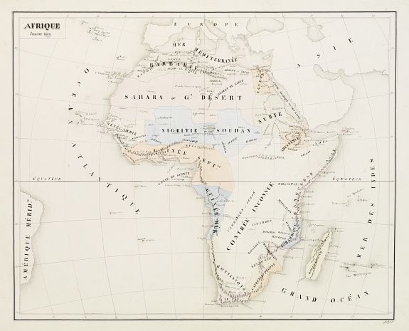 SUHARD, J.,  [Manuscript] Afrique - Janvier 1839., antique map, old maps