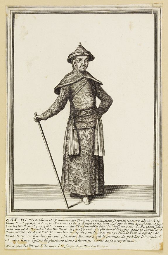 NOLIN, J.B., Kam Hi Fils de Chien chi Empereur des Tartares orientaux?.plusieurs titres d'honneur Ecrits de sa propre main., antique map, old maps