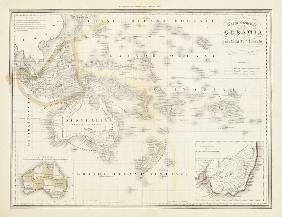 ANONYMOUS, Carta Generale dell' Oceania ossia quinta parte del mondo., antique map, old maps