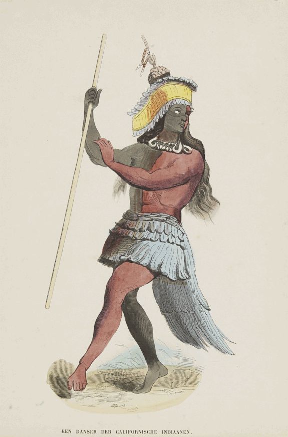 ANONYMOUS, Een Danser der Californische Indiaanen., antique map, old maps