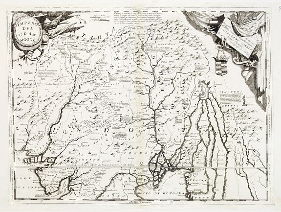 CORONELLI,V.M., Impero del Gran Mogol., antique map, old maps