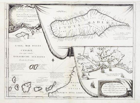 CORONELLI,V.M., Isole Canarie.., antique map, old maps