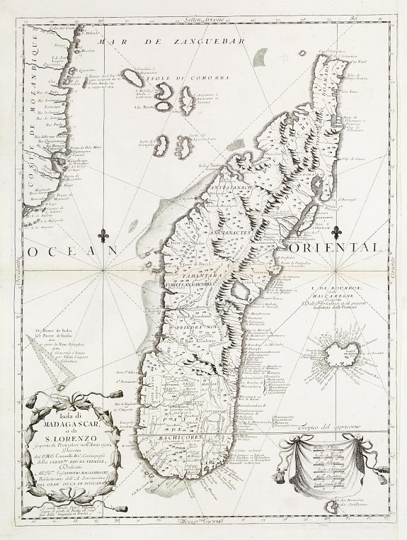 CORONELLI,V.M., Isola di Madagascar o di S. Lorenzo Scoperta dà Portoghesi nell anno 1506.., antique map, old maps