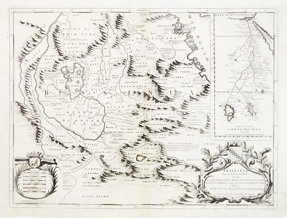 CORONELLI,V.M., Abissinia, doue sono le Fonti del Nilo.., antique map, old maps