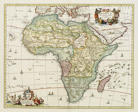 VISSCHER N., Africae accurata tabula ex officina Nic. Visscher., antique map, old maps