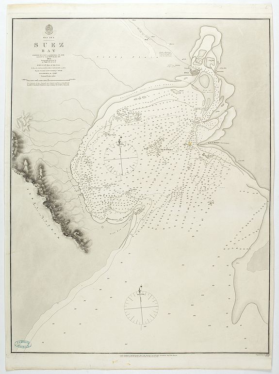 HYDROGRAPHIC OFFICE, Red Sea - Suez Bay.., antique map, old maps