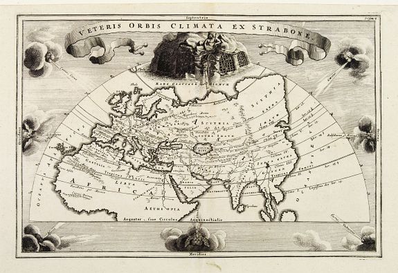 CELLARIUS, Veteris Orbis Climata Ex Strabone.., antique map, old maps