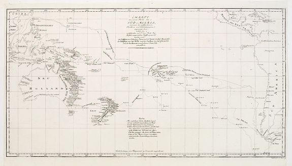 GLASSBACH / BEROLINI, Charte von einem Theile des Süd-Meeres.., antique map, old maps