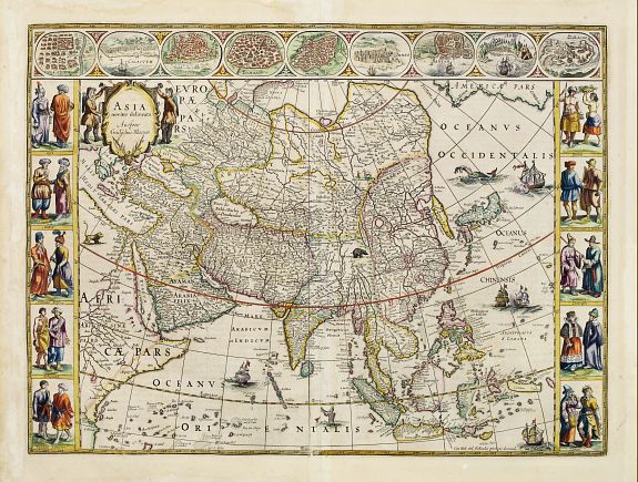 BLAEU,W., Asia noviter delineata., antique map, old maps