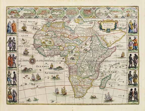 BLAEU,W., Africae nova descriptio., antique map, old maps
