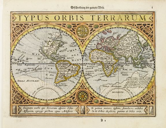 JANSSONIUS,J., Typus Orbis Terrarum., antique map, old maps