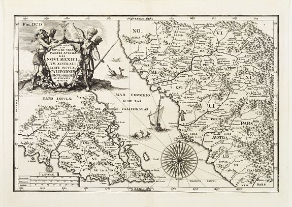 SCHERER,H., Delineatio Nova Et Vera Partis Australis Novi Mexici., antique map, old maps