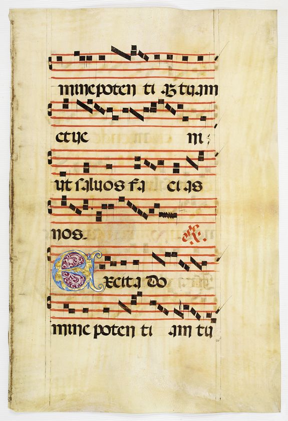 ANTIPHONARIUM, Leaf on vellum from an antiphonary., antique map, old maps