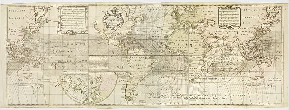 HALLEY,E. / OTTENS, J. & R., Nova & Accuratismia Totius Terrarum Tabula Nautica Variationum Magneticarum Index Juxta Obserations Anno 1706 habitas Constructa per Edm. Halley., antique map, old maps